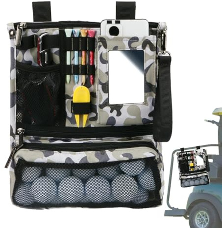 Golf-Wertsachen-Tasche – Golftaschen-Wagen, Wertsachentasche mit Reißverschluss, Golf-Organizer-Tasche, faltbare Aufbewahrungstasche, tragbare Kosmetiktasche, multifunktionale Golftasche, Handschuhe,
