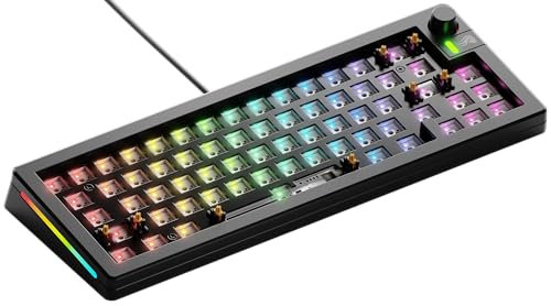Glorious Gaming GMMK 3 Barebones : kit clavier gaming personnalisé, clavier 65 % mécanique, joints modulaires, MX 5 broches (hot swap), mousse insonorisante, plaque de commutation alu, ANSI - Noir