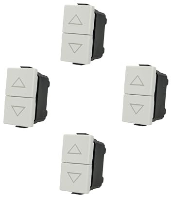 4 Pezzi Pulsante NO 1P 16A Compatibile con BTicino Matix | Bianco | Incasso Supporto
