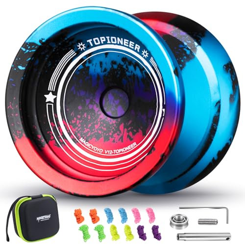 MAGICYOYO JoJo V12 Finger Spin Yoyo Responsive Yoyo für Kinder von 8 Jahren oder älter, Profi Jo Jo mit Doppelzweck für Anfänger und Fortgeschrittene, Trick JoJo mit 12 Yo Yo Saiten