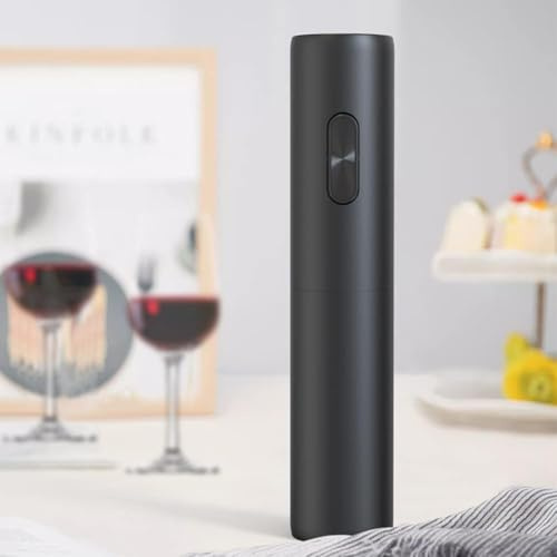 SQUADO Sacacorchos Eléctrico Abrebotellas Profesional Portátil con Cortador de Aluminio para Vino, Abrebotellas Eléctrico con Cortador