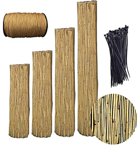 Natürlicher Schilfzaun, Balkon, Sichtschutz für Garten, Dekoration, Outdoor, Schatten für Galerie, Restaurant, Hotel, Terrasse, 140 x 800 cm, Schilfrohrschutz