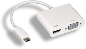 RiteAV USB 3.1 Type C Male to HDMI Female + VGA Female Adapter [10 Pack]