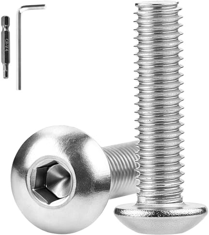 XRXYMQ 25 Stück Schrauben M6×30 mm Edelstahl Innensechskant Linsenkopf | 304 Edelstahl M6 Schraubenset mit Vollgewinde, stabil und korrosionsbeständig, ideal für Möbel, Holzmontage und Einbau