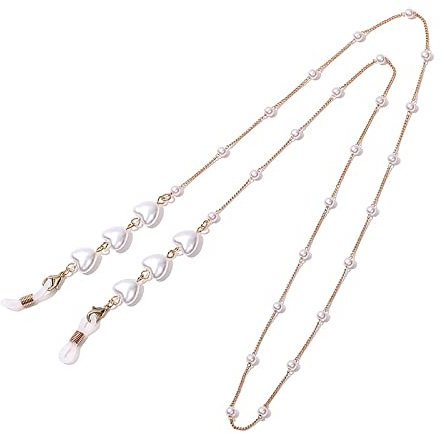 AAIXXIZAO Brillenkette Brillenkette Für Damen Modische Und Trendige Herren-Hängekette Sonnenaugen-Sonnenbrillen-Dekorationskette Anti-Verlust-Kettenseil A-Stil Gold