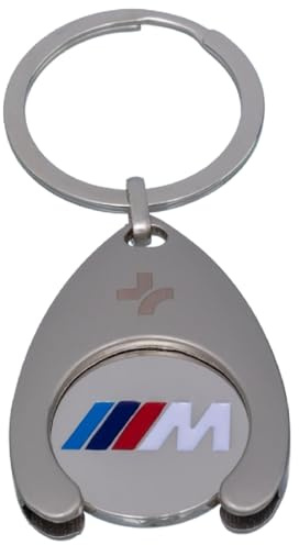 BMW M Perfomance Motorsport Schlüsselanhänger Einkaufswagenchip Keyring Chip Silber Einkaufschip