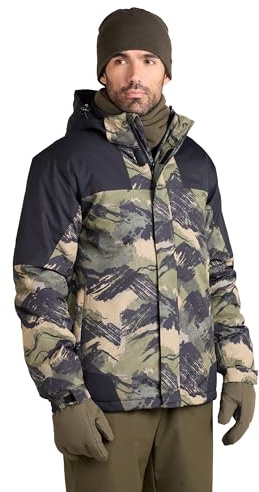 Mountain Warehouse Ensemble veste et pantalon de ski rembourrés pour homme – Imperméable et respirant – Testé thermiquement -30 °C, jupe neige – Idéal pour le ski d'hiver, le sport, la marche – Kaki