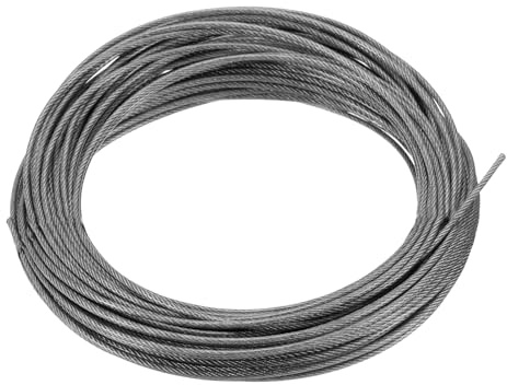 QUARKZMAN 1/16 (1.5mm) Cable De Acero Inoxidable 304 Cuerda De Alambre 7 x 7 Hebras Núcleo 50ft (15m) Recubierto De PVC Alambre Para Aviación Construcción Exterior Marino Barandillas