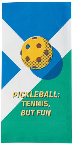 Blue Q Pickleball. Tennis, But Fun Dish Towel - Funny Kitchen Towels, 100% Cotton, Durable, Soft & Super Absorbent, Machine Washable, Screen-Printed, Vibrant Colors, Gift Ideas, Size 28 x 21