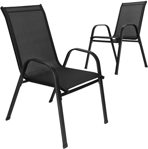 SPRINGOS Set di 2 sedie da giardino – poltrone da balcone resistenti alle intemperie per terrazza ed esterni – mobili da giardino design