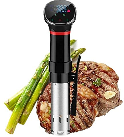 7LiuYueFei6 聽Sous Vide Cooker 1100W, Circolatore a Immersione Termica, Riscaldatore Sous Vide con Temperatura Accurata e Timer Digitale, Acciaio Inox, Ultra Silenzioso, IPX7 Impermeabile, Nero