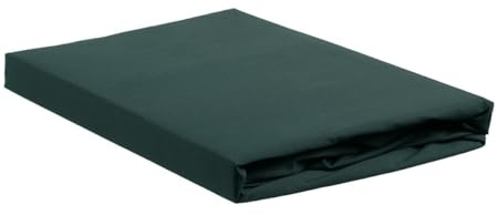 Ambiante Baumwolle Spannbettlaken für Topper mit Split - 200x200/210 cm - Dunkelgrün - 100% Baumwolle