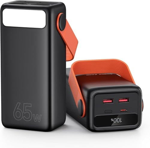 Power Bank 60000mAh 65W Große Kapazität, USB C Schnell Aufladende Powerbank 3 Ausgänge, Tragbares Externe Handyakkus für Camping, Outdoor, kompatibel mit Laptop, Smartphone, Tablet