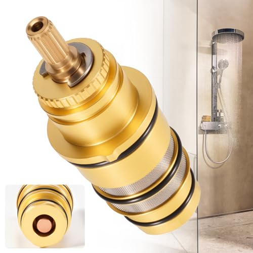 Kozlira 98282000 Brass Thermostatic Cartridge Valve Fit for Hansgrohe 98282 T30 Thermostatic Shower Cartridge, Temperature Control Valve Core