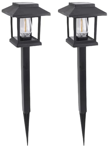 AYNEFY Luci del Percorso Solare, Illuminazione del Paesaggio a LED, Costruzione Impermeabile, Crepuscolo Automatico all'alba, per il Giardino e il