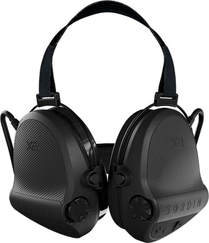 Sordin Supreme X2 301004-20G - Protector auditivo con Copas de Perfil bajo y diseño Modular, NRR 23 dB, Color Negro