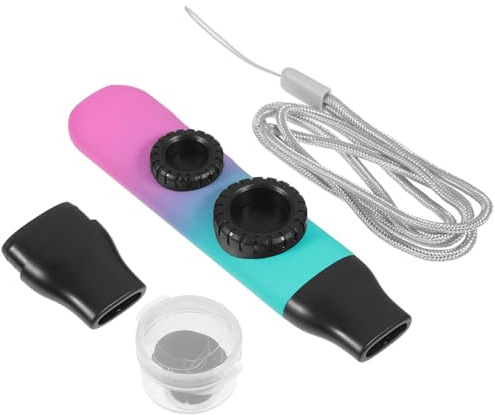 Profi Kazoo 1 Satz Kleines Begleitinstrument für Kinder mit Tonregelung | Kunststoff, Portable Ausführung, für Ukulele und Gitarre, Inklusive Flötenmembranen und Saite