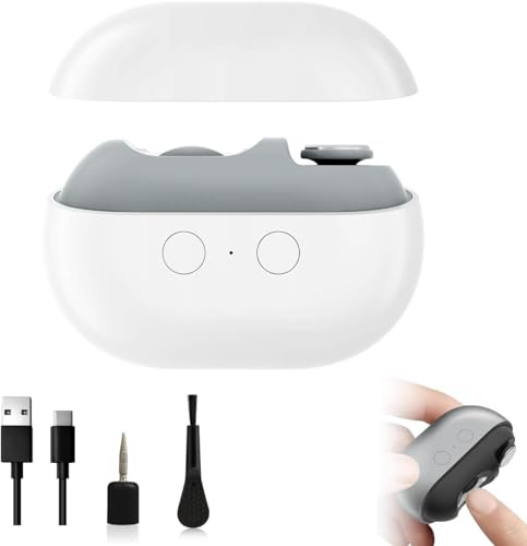 Cortaúñas Inteligente para Personas Mayores, Herramienta Eléctrica Cuidado Uñas Con Luz Led, Eléctrica Ajustable Para Bebés, Adultos y Ancianos (White)