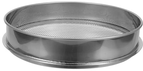 Toyvian Tamis à Terre en Acier Inoxydable 35 CM Diamètre Maille 4 MM Tamis à Compost Jardin Outil de Jardinage Polyvalent pour Tri de Terre Sable et Gravier Filtration et Solide