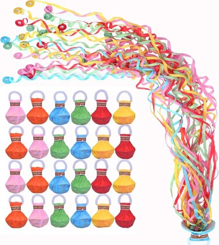 Wurf Luftschlangen Werfen Konfetti Hand Werfen Streamer Geburtstag Bombe Party Luftschlangen Kanone für Geburtstag Hochzeit Weihnachten Karneval (Zufällige Farb) (20)