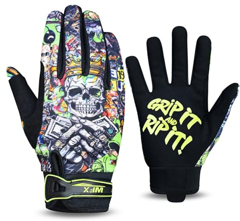 WFX Motorbike Gloves for Men & Women, Skeleton-Paw Cycling Gloves Breathable Touchscreen Dirt Bike Racing Gloves for ATV, MTB, BMX & Motocross Riding Racing, Bicycle