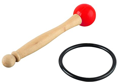 AMONIDA Sångskål Mallet Trähandtag Gummihuvud för Klart Ljud Slagverk med Gummiring 1 St (Röd)