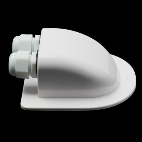 Boîte de connexion de guide de câble solaire à 2 voies pour caravane, yacht, toit plat, œillets en plastique ABS pour entrée de fil PV de 2,5 à 6 mm², design déviation du vent (blanc)