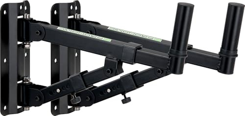 Pronomic 2X WSM-40 PA Lautsprecher Wandhalterung für PA-und HiFi-Boxen (für Lautsprecher bis max. 40 kg und 36mm Flansch, 5-stufig Verstellbarer Winkel, horizontal schwenkbar, stabil, Metall) schwarz