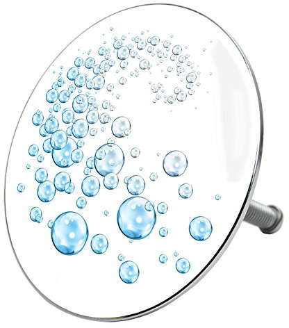 Sanilo Badewannenstöpsel Wasserblasen, Stöpsel für die Badewannen deckt den kompletten Abflussbereich ab, universal mit Motiv