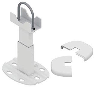 Paire de fixations au sol pour radiateurs en aluminium, avec une capacité de charge allant jusqu'à 200 kg par fixation. Système anti-décrochage avancé pour une sécurité maximale.