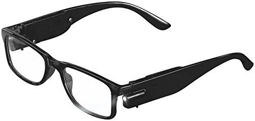 PEARL Lesebrille 3 5 Dioptrien: Modische Lesehilfe mit integriertem LED-Leselicht, +3,5 dpt (Lesebrille 3 5 Dioptrien Herren, Brille 3 5, Leselampe Bett)