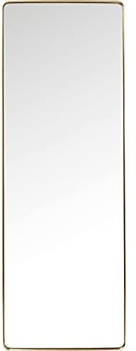 Kare Design Spiegel Curve, Gold, 200x70 cm, Wandspiegel, Standspiegel, Ganzkörperspiegel, mit Rahmen, Rechteckig, Schlafzimmer, Messing