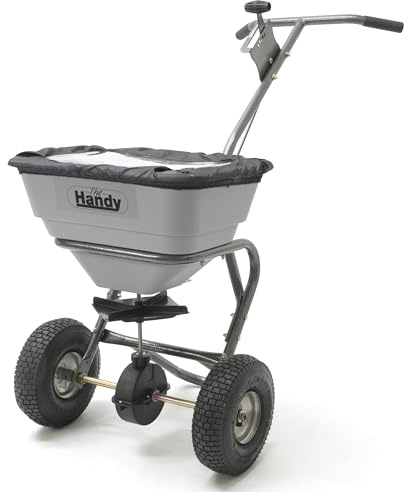 The Handy THS70HDUTY Heavy Duty Garden Spreader or Salt Spreader for Fertiliser, Seed, Easy Build Large 32kg (70lb) Hopper - 2 Year Guarantee - Not Suitable for Rock Salt