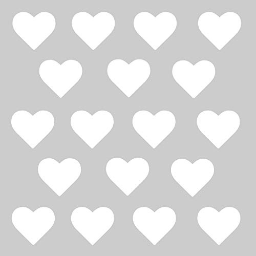 timalo® - Wandtattoo 50 Stück weiße Herzen Aufkleber Deko Sticker Herz – Kinderzimmer Sticker | 73070-weiss-50St-10cm