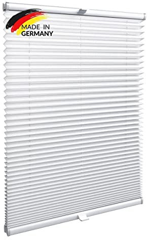 Gardinen21 Plissee nach Maß zum Kleben | Jalousien Rollo mit Klebefunktion | Sonnenschutz und Sichtschutz | Maßgefertige Fenster & Türen Rollos in Weiß