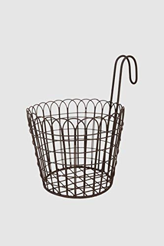 Vintage Topfhalter aus Metall H 25cm Blumenkorb Wandkorb antik Vintage Gartenkorb