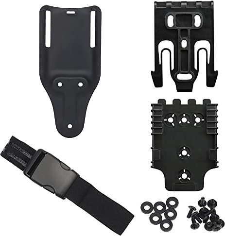 Kit sistema di bloccaggio rapido, con cinturini per fondina, piattaforma con passante per cintura a gamba tesa (20 cm) Base adattatore QLS 22 19