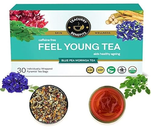 TEACURRY Feel Young Tea (30 Tea Bags,1 Month Pack) - Real Taste of Indian Tea - Herbal Tea