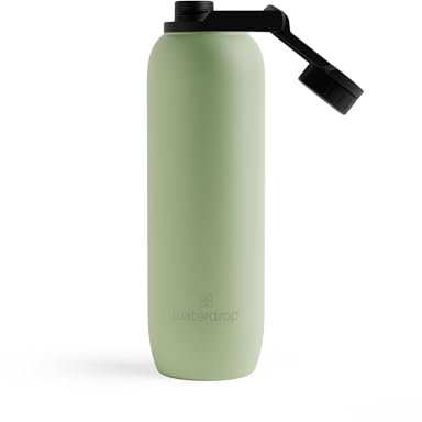waterdrop® All Purpose Thermosflasche 1L. isolierte Edelstahl Trinkflasche. 24h kalt - 12h heiß. auslaufsicher & bruchsicher
