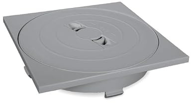 FLUIDRA Skimmers pour piscines de la Marque Modèle Couvercle Skimmer Circulaire 17,5 l Cadre carré Gris Clair