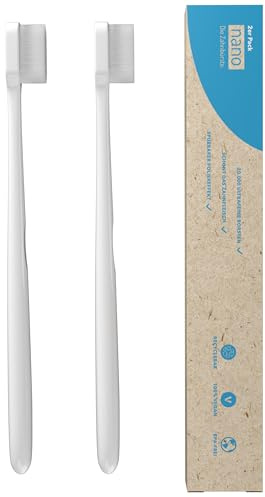 nano Die Zahnbürste. 2er-Pack | Nano Zahnbürste | Weiche Zahnbürste | 20.000 Borsten | Extra weich | Super soft | Sensitiv | Sanfte Zahnbürste | Soft Toothbrush | Das Original | Weiß