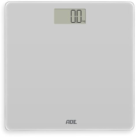 ADE Digitale Personenwaage | Körperwaage mit hochpräzisen Sensoren | hohe Tragkraft bis 180 kg und präzise 100 g Einteilung | silber