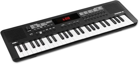 MAX Rhapsody49 - Midi Keyboard Piano für Anfänger, 49 Tasten E Piano mit Lautsprecher, LED Display, 80 Demo Songs, Lern-Funktion, 300 Klangarten und Rhythmen, Kinder Keyboard mit USB-C