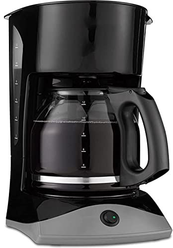 CVNIMV Cafeteras Cafetera con Pausa Automática Y Jarra De Cristal 12 Tazas Negra