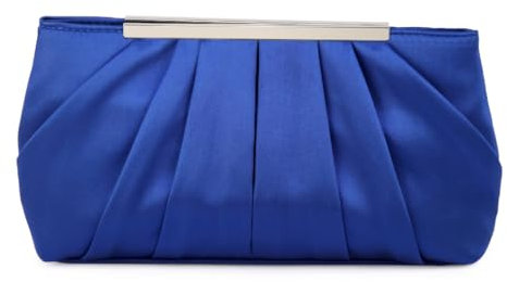 Limtula Plissierte Clutches Tasche für Hochzeit, Party, Damen und Mädchen, formelle Abendtasche mit Kette, Bankett, Geldbörse, Cocktail-Handtasche, königsblau