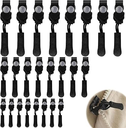 24 Stück Reissverschluss Zipper, 3 Größen Reißverschluss Reparatur Set Fix Reissverschluss Zipper, Reisverschluss Fix Kit Reißverschluss Ersatz Zipper für Jacken, Koffer, Ruckäcke(Schwarz)