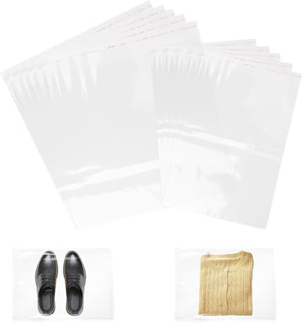 100 Stück Selbstklebend Plastiktüten,OPP Tütchen Transparent Cellophantüten Flachbeutel Zellophantüten Tüten für Keksen Süßigkeiten Nüssen Schokolade Schmuck Ohrringe(30x46cm+23x30cm)