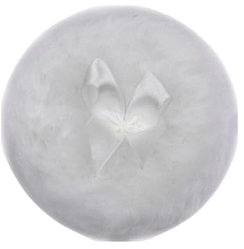Duvet de poudre à fourrure - Poudre corporelle bouffante douce et ronde pour le corps - Poudre cosmétique en vrac avec nœud en ruban - Outil de maquillage, applicateur de poudre corporelle pour bébés