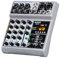 BOMGE Table de mixage audio, console de mixage avec 5 canaux numériques USB Bluetooth, effet retard d'écho, alimentation fantôme 48 V, mixeurs DJ stéréo pour enregistrement, diffusion en direct,