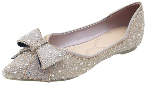 Loafer Damballerinaskor platta skor klänning skor eleganta och bekväma bröllopsskor balerinaskor med rosett brudskor damskor balettskor halkfria pumps halvskor, lila, 42 EU